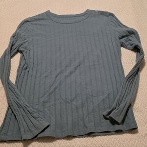 a new day Ribbed Long Sleeve Tee in Slate Blue